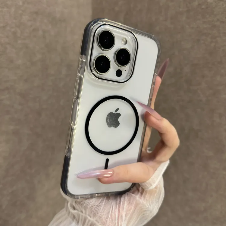 简约透明适用苹果16proamx手机壳iPhone15磁吸全包14小众13个性女