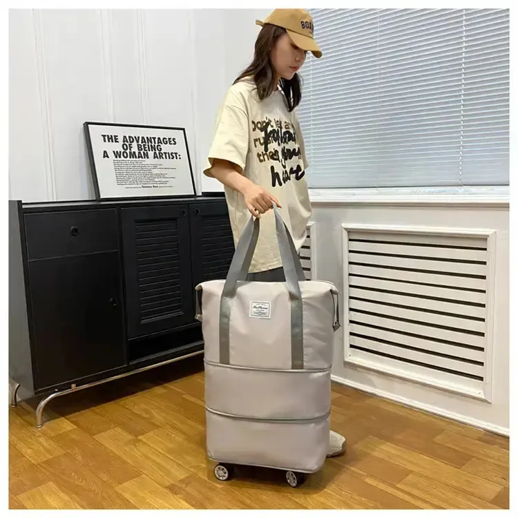 万向轮旅行包大容量行李包可肩背可拖拉外出旅行出差商品图