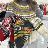 四色！女士圆领费尔岛针织衫