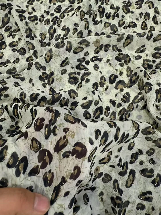 亮丝 豹纹 雪纺布料