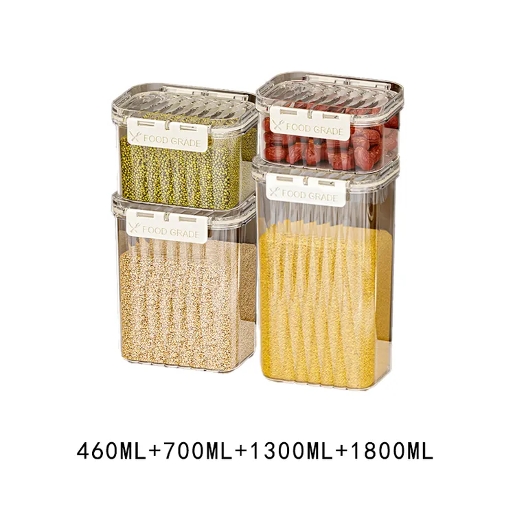 高端收纳高透食品级视物密封罐防潮防水五谷杂粮储罐-揭盖式设计