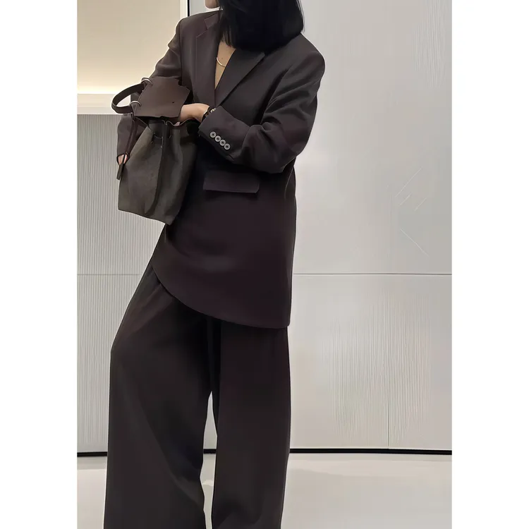 ZEROYK欧货高定西装套装设计感精致独特不规则西服长裤职业两件套