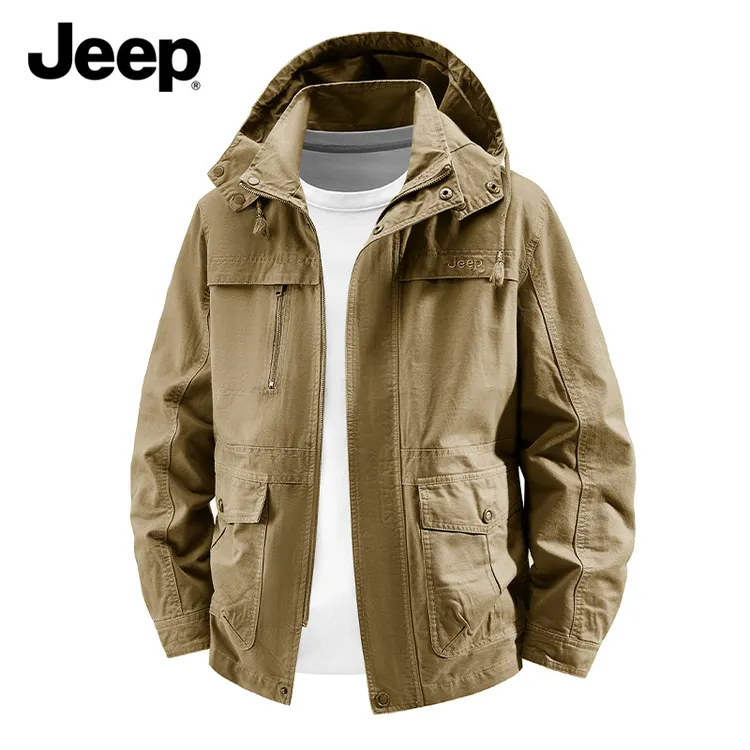 jeep美式潮牌收口袖夹克户外秋冬季新款工装上衣外套轻奢痞帅男装