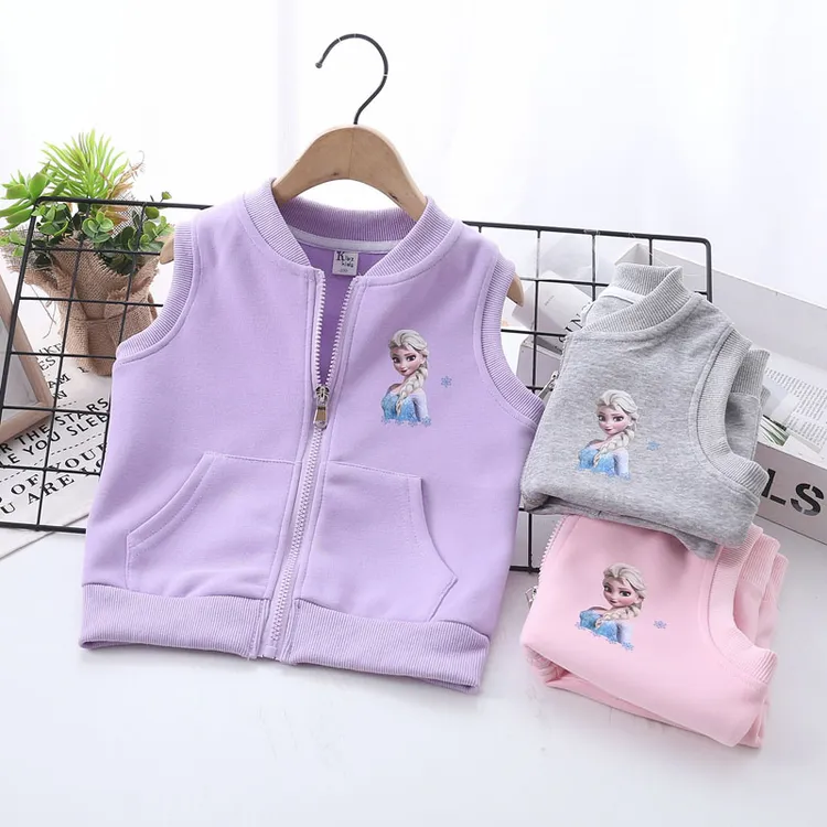 女童马甲春季2025新款小女孩卡通保暖外穿纯棉坎肩儿童春秋季马夹