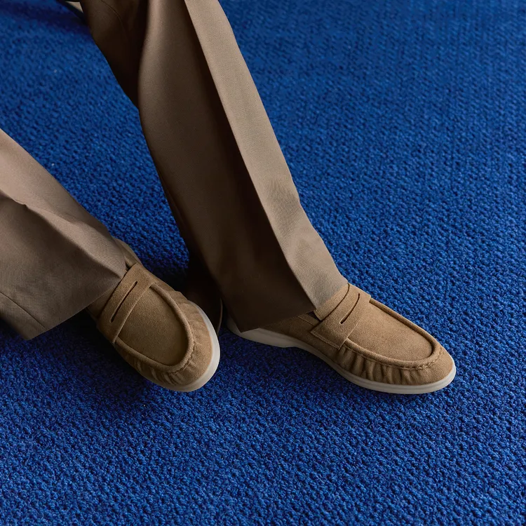 ThomWills新款褶皱便士乐福鞋男反绒真皮老钱风一脚蹬懒人鞋冬季