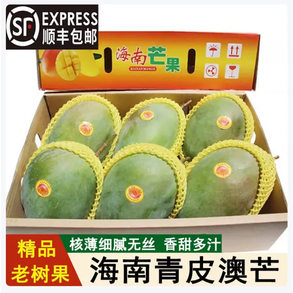 海南三亚青皮澳芒新鲜热带凯特芒果水果香甜多汁现摘现发顺丰包邮