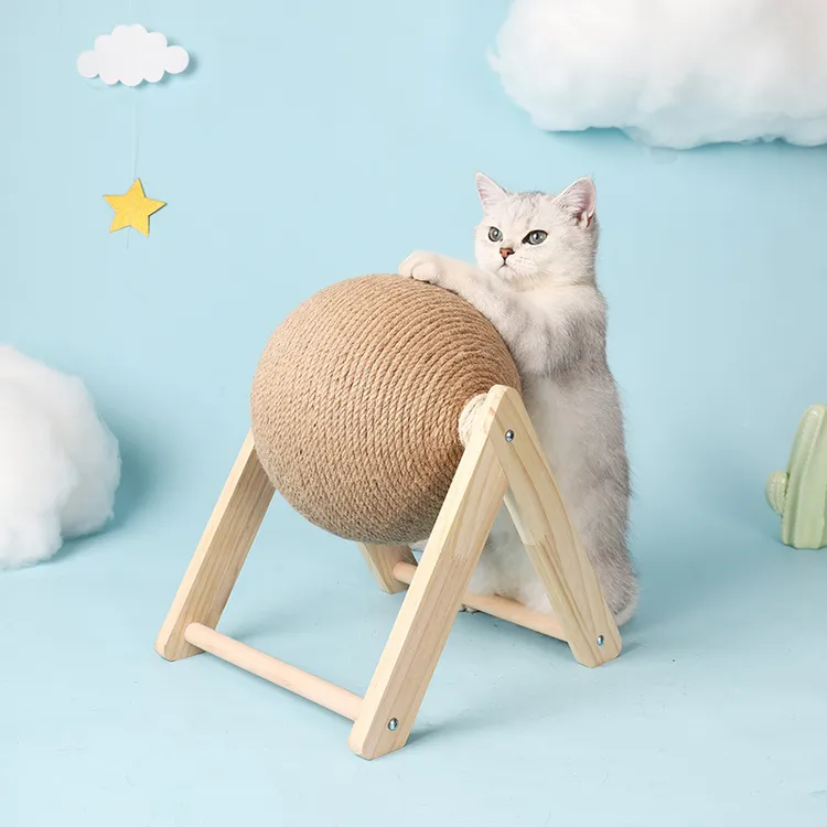 猫抓板猫玩具木质猫抓球兔子磨爪麻绳绳猫爬架耐用猫抓柱宠物用品