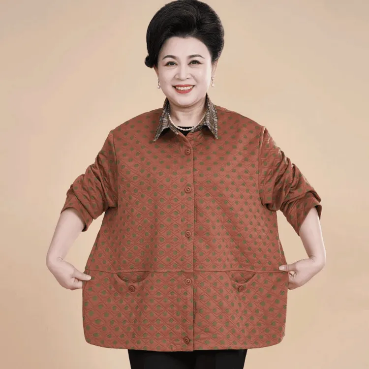 妈妈装春秋洋气衣服女外套长袖中老年人时尚宽松加肥大码200斤
