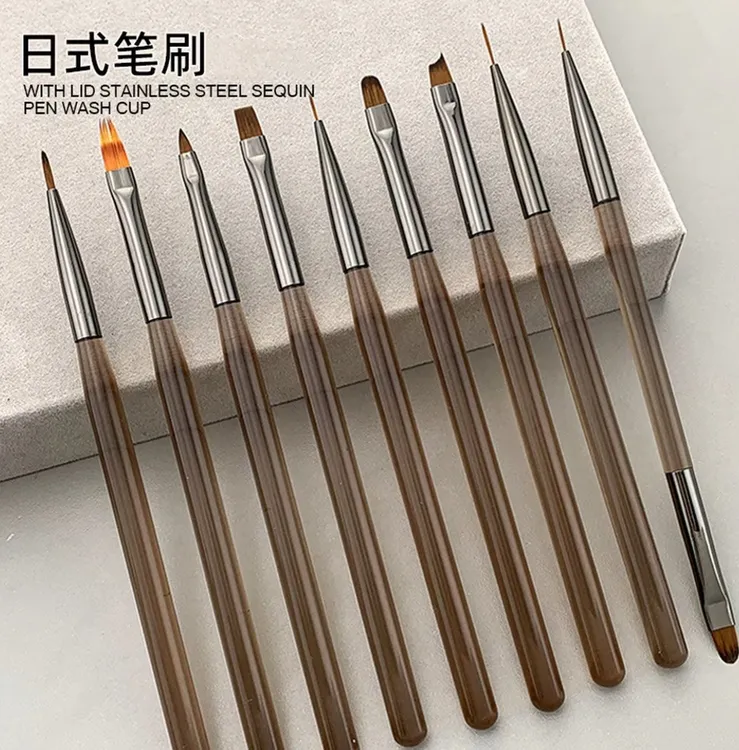 美甲笔拉线笔咖透色亚克力笔渐变彩绘渐变万能笔美甲工具美甲笔刷