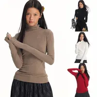 江南先生NewJNXS德绒高领长袖上衣多色基础修身显瘦内搭打底衫T恤