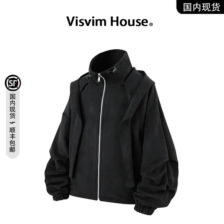 【品牌现货撤柜】VISVIM HOUSE秋季新款系带连帽开衫慵懒卫衣男士