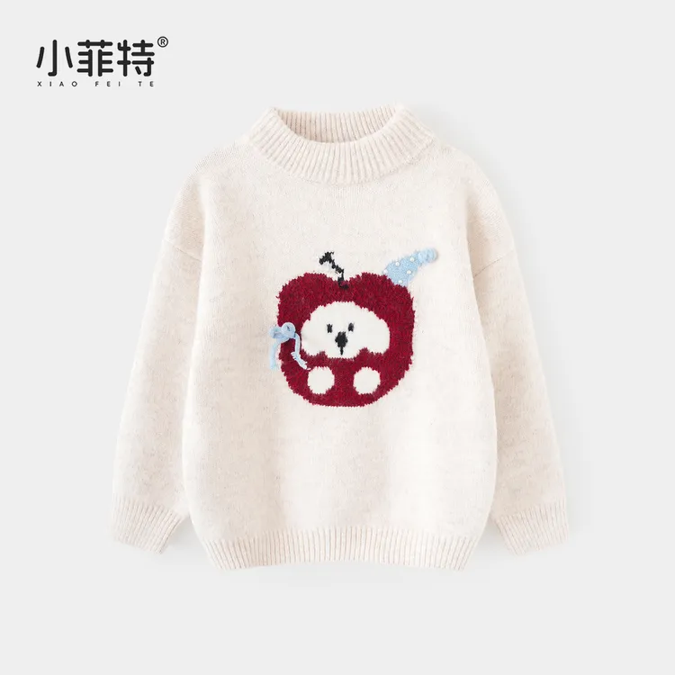 小菲特女童冬装加厚毛衣中大童保暖针织衫儿童休闲上衣MFYD57211