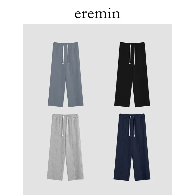 DE Mincollection卷边卫裤/前中缝显瘦厚毛圈垂坠九分休闲裤55991