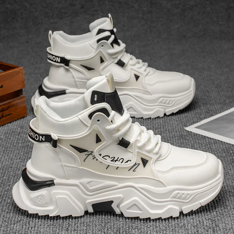 高帮男鞋鞋子2025新款秋季青少年马丁靴运动休闲小白老爹百搭潮鞋