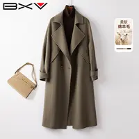 BXV双面羊毛大衣女中长款2025秋季新款廓形双面呢羊毛呢外套气质