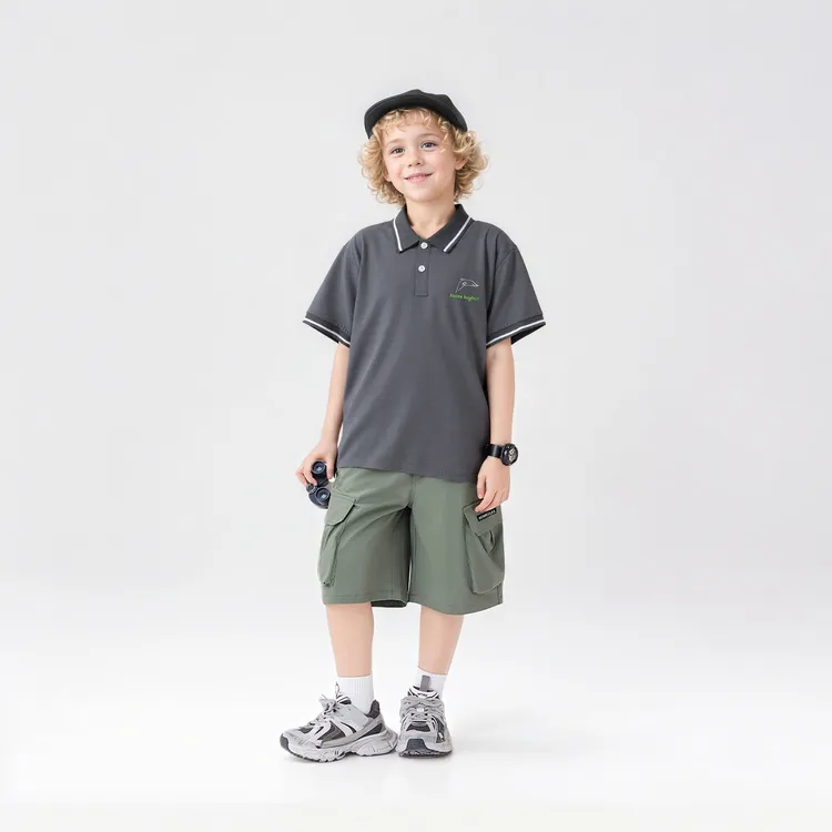夏季韩版新款男童短袖 中大童棉质POLO短袖衫儿童翻领上衣T恤