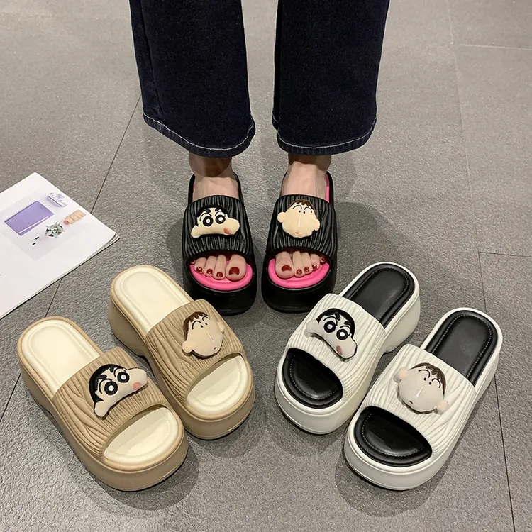 2025薄款防臭ins高跟夏季凉鞋防滑百搭凉拖鞋一字拖浅口网红厚底