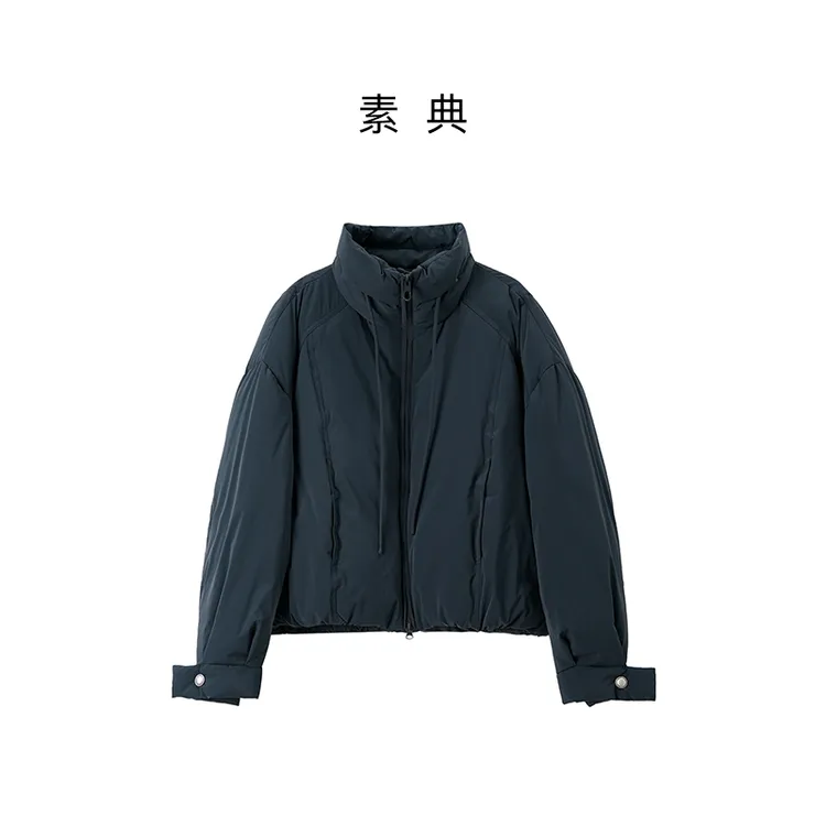 素典【立领面包】 女厚款羽绒短款立领时尚立领褶上衣梭织5567