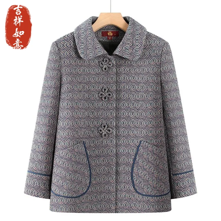 中老年人秋装外套女2025新款奶奶装中老年妈妈春秋上衣老人衣服