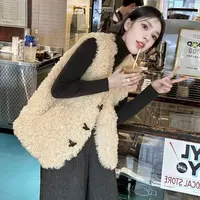 仿羔羔毛马甲女2025秋冬新款韩系高级感外套毛毛绒马夹宽松大码女