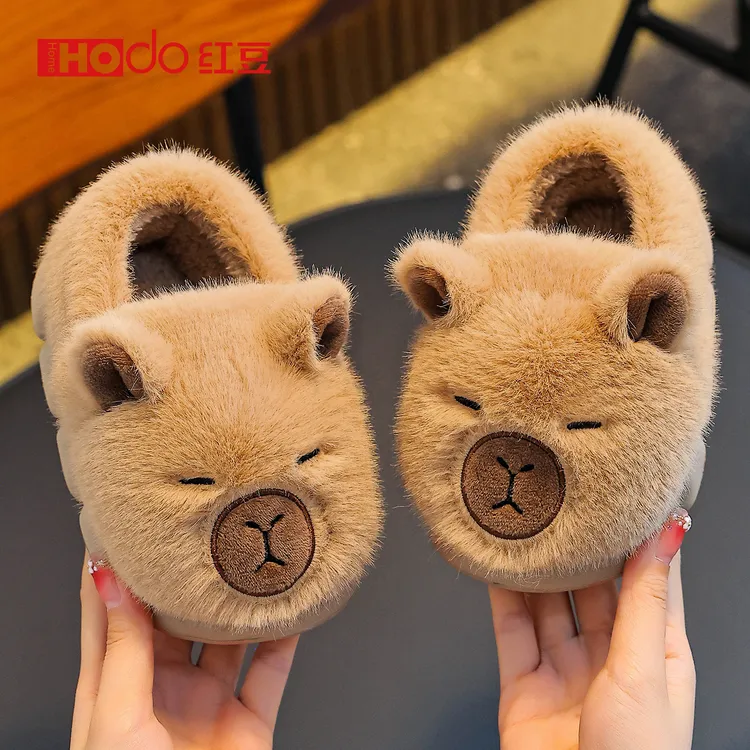 [红豆]卡皮巴拉儿童棉拖鞋男童冬季2025新款保暖家居亲子棉鞋女童