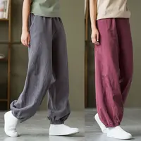 【清货+运费险】防蚊长裤棉麻灯笼裤子女士文艺复古宽松休闲裤K235
