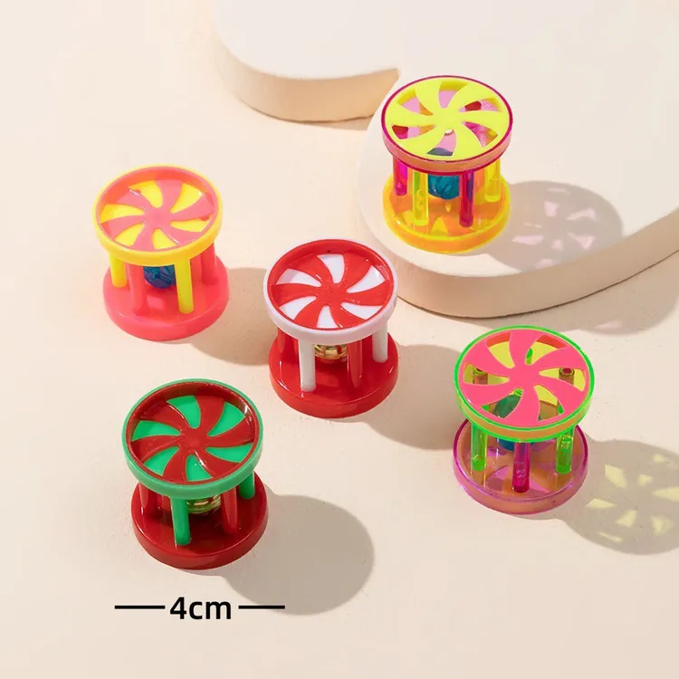 宠物猫咪用品塑料风车球带铃铛啃咬玩具螺旋风车铃铛球塑料猫玩具