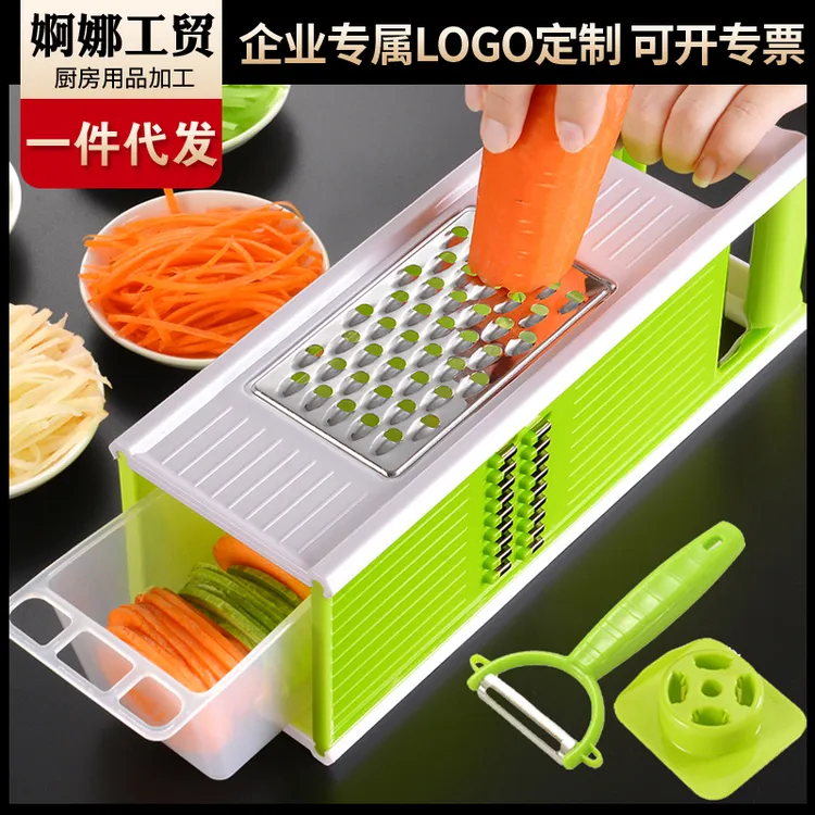 五合一刨丝器创意切菜器厨房多用土豆切丝器四面方刨切片器磨蒜绒