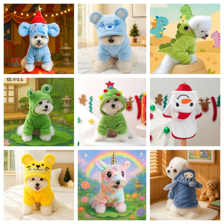 宠物狗衣服秋冬厂家加绒保暖狗狗猫猫可爱变身装集合