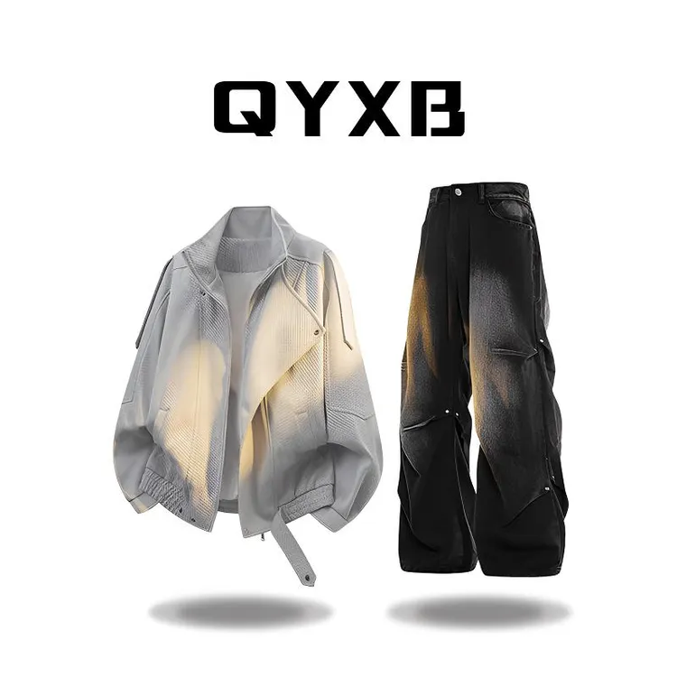 【品牌现货】QYXB高街日系慵懒风男装套装秋季大男孩舒适休闲一套