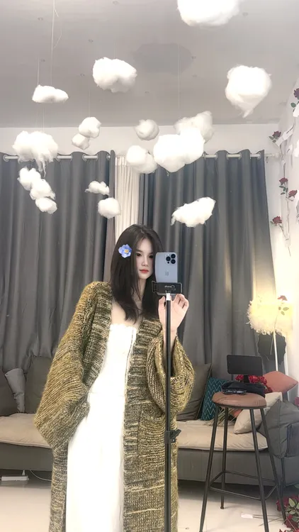 慵懒风气质秋冬款彩纱针织衫保暖毛衣保暖毛衣女暖糯彩色针织外套