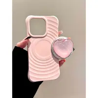 适用苹果iphone16promax水晶爱心15pro简约磁吸14支架13ins手机壳