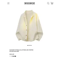 NOONOZ潮牌秋冬高级感纯色通勤开衫毛衣男中性风穿搭慵懒针织外套