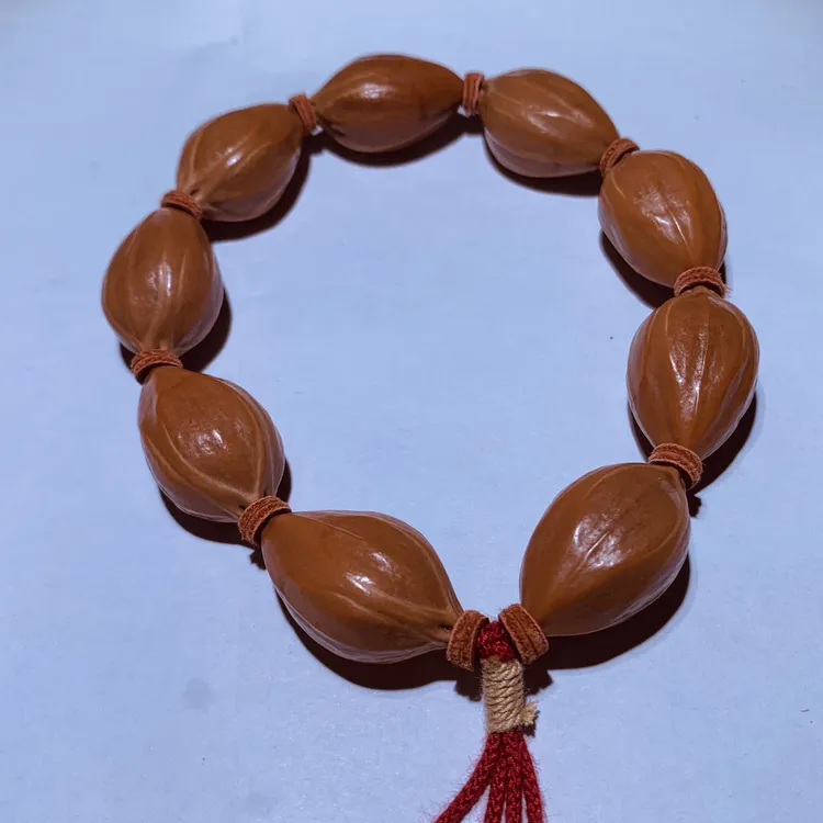1.7梅林老树四花橄榄核水晶核文玩手串手链原生态正四花