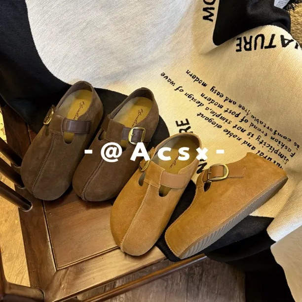 【阿茶】内增高版~头层牛皮 / 跟高5CM 秋季新款厚底增高博肯单鞋女