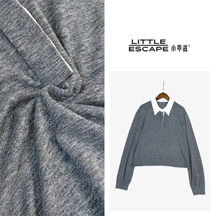 小乖逃邂逅双色！假两件白色领子POLO灰色T恤藏蓝T恤打底S25110 