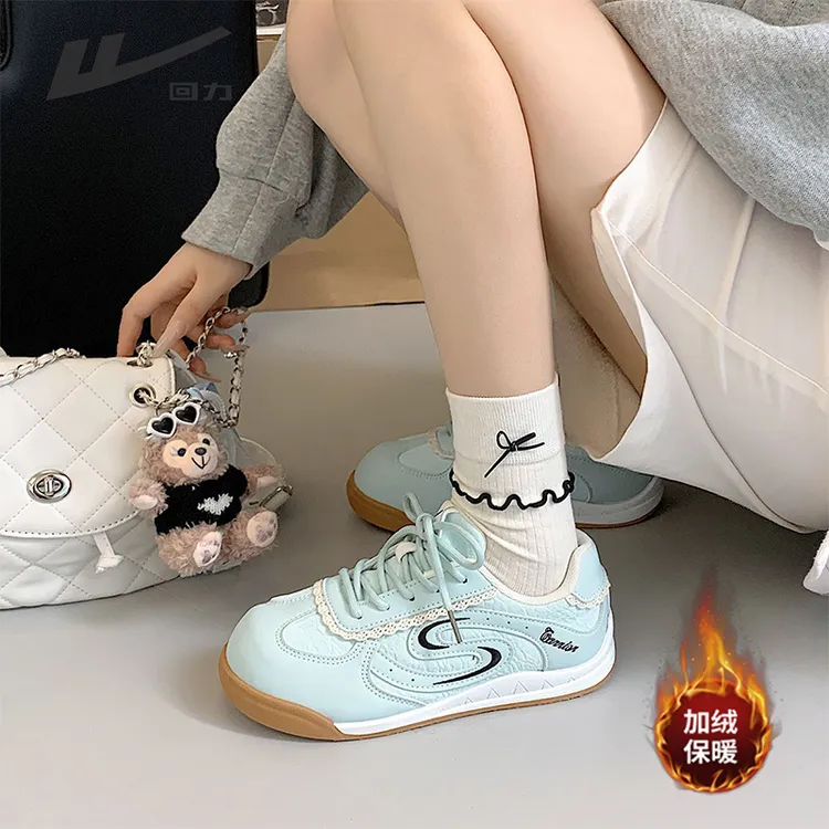 回力德训鞋女2025冬季新款加绒女鞋增高百搭休闲轻便舒适保暖鞋子