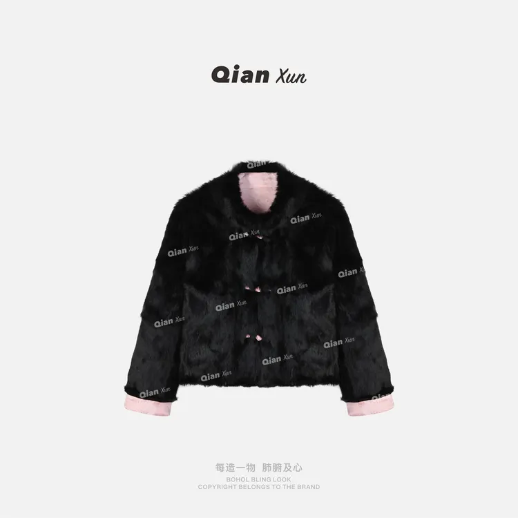 【千寻严选】秋冬时尚气质百搭轻奢小众洋气减龄休闲皮草QXD5PC7088