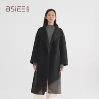BSIEE/本涩立领长大衣新品气质高级感宽松毛呢外套女