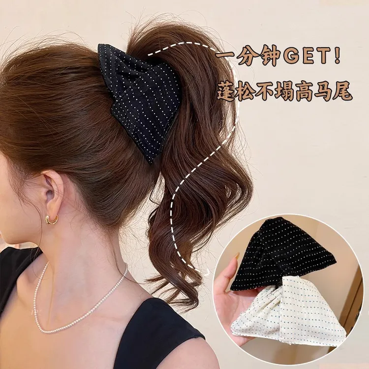 法式高马尾三角抓夹女高级感2025新款赫本风鲨鱼夹后脑勺发夹发饰