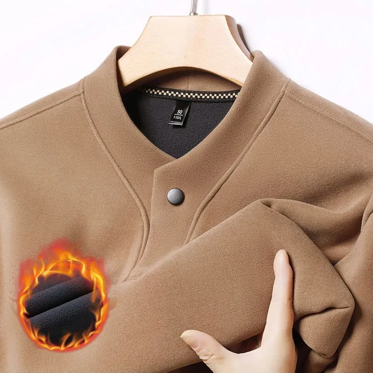 工厂男士德绒卫衣冬季加厚保暖纯色基础长袖T恤时尚休闲打底衫男