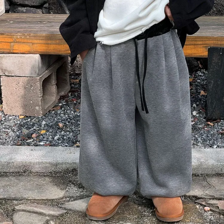 男童加绒裤子儿童冬季一体绒运动裤中大童秋冬宝宝加厚保暖卫裤潮