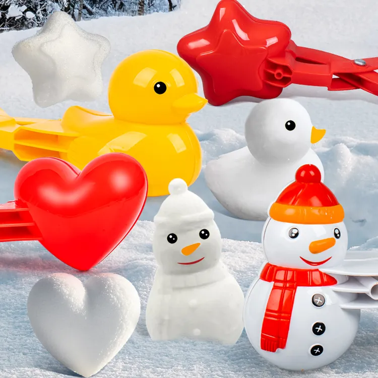 儿童雪球夹玩具户外雪夹子小鸭子夹雪球神器堆雪人打雪仗装备工具