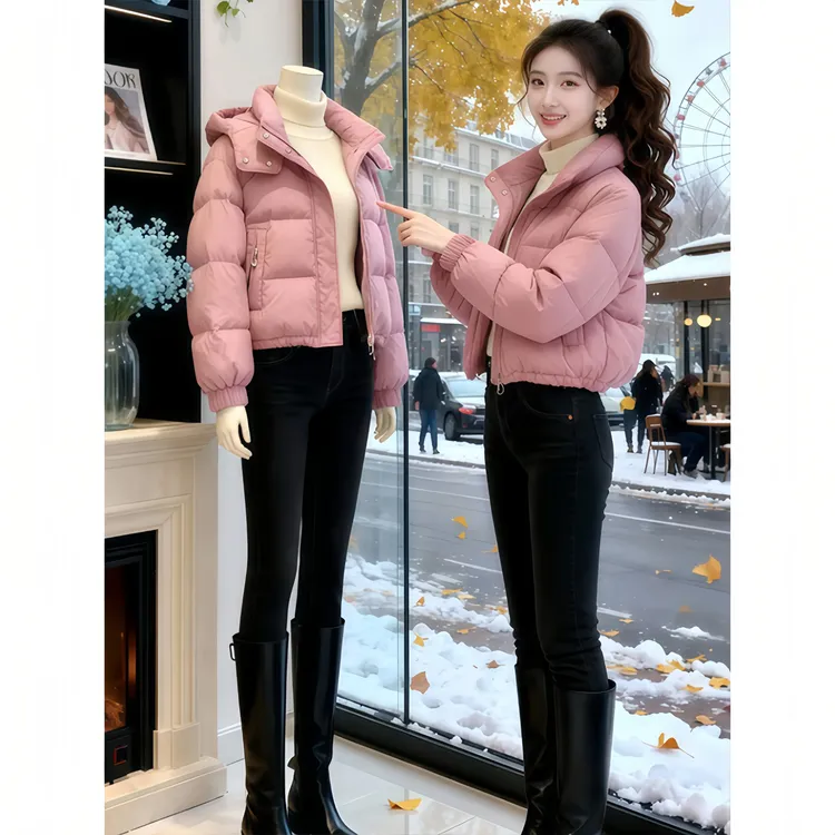 短款小个子立领棉服女2026冬季新款甜美风加厚保暖棉衣