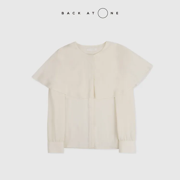 BackAtOne“优雅欲仙”氛围ch*le米色斗篷式羊毛上衣 BFS-1BS034E-K