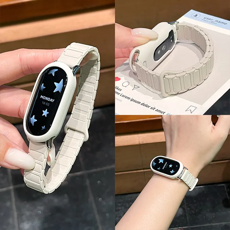 张婧仪同款适用小米手环10表带磁吸硅胶9nfc保护壳8nfc女款高级
