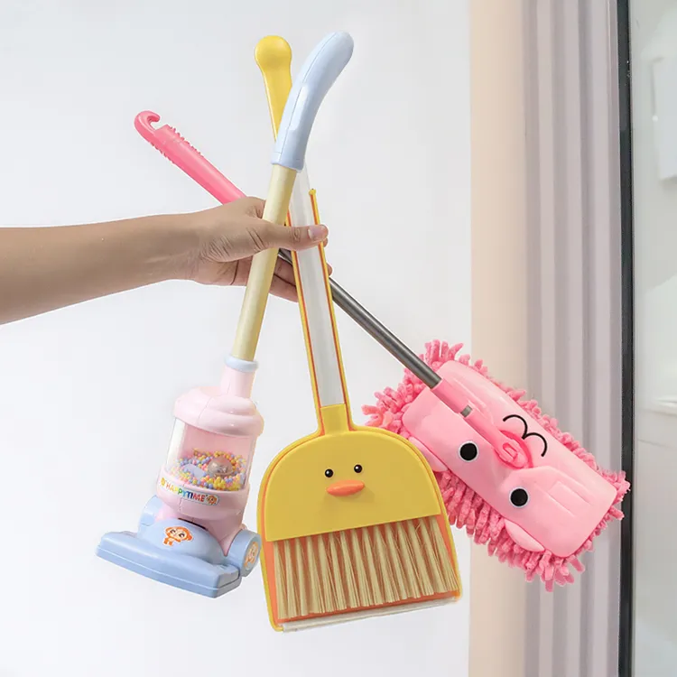 儿童过家家玩具小黄鸭扫帚拖布簸箕宝宝吸尘器扫把益智玩具套装