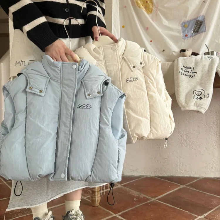 儿童棉马甲2025秋冬新款男童韩版保暖背心宝宝小童连帽外套