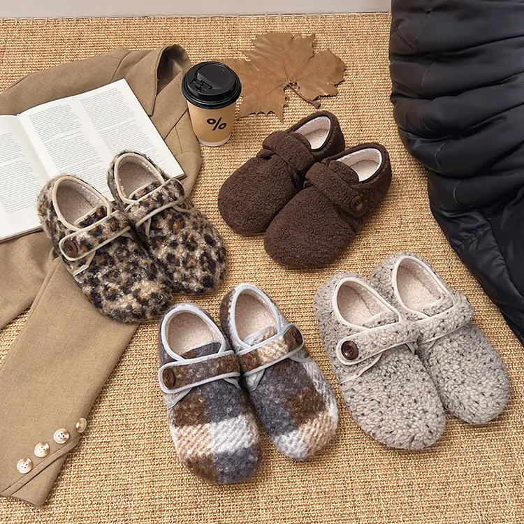 韩版温柔风玛丽珍单鞋女秋冬新款保暖加绒毛毛鞋豆豆鞋女冬加绒