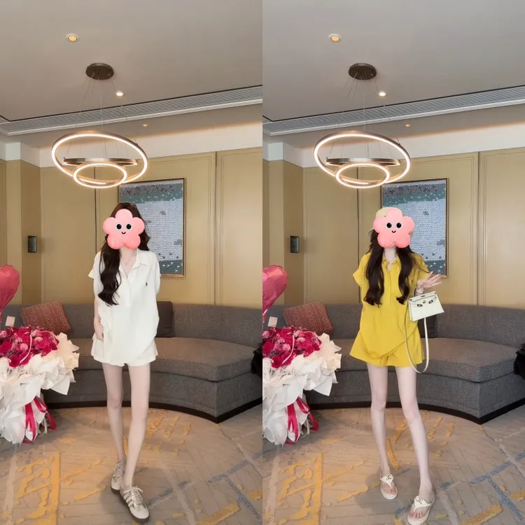 2025夏季新款百搭显瘦设计感上衣+百搭显瘦短裤LK2504923